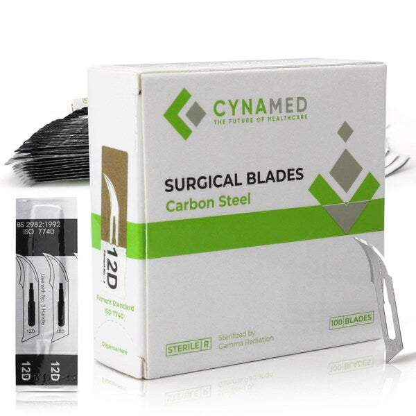 Lab Scalpel Blades, Size 12B, Box of 100