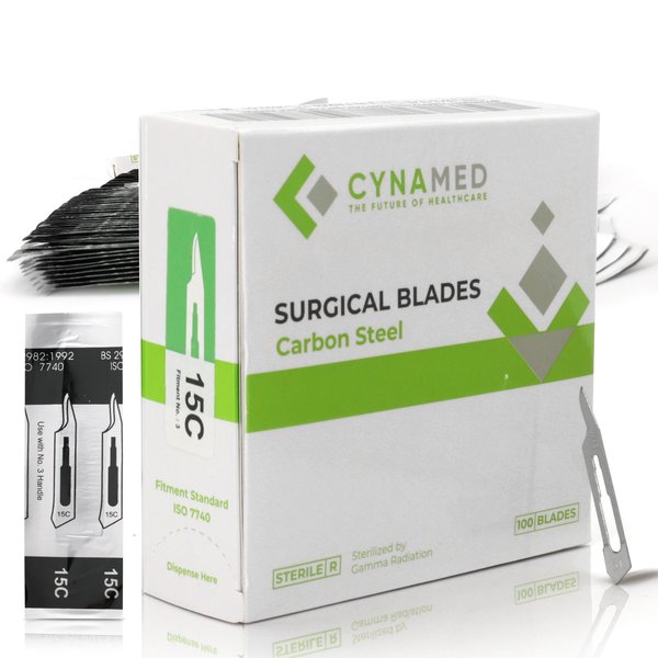 Lab Scalpel Blades, Size 15C, Box of 100