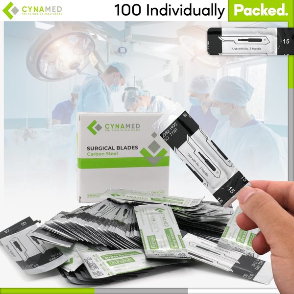 Lab Scalpel Blades, Size 15, Box of 100