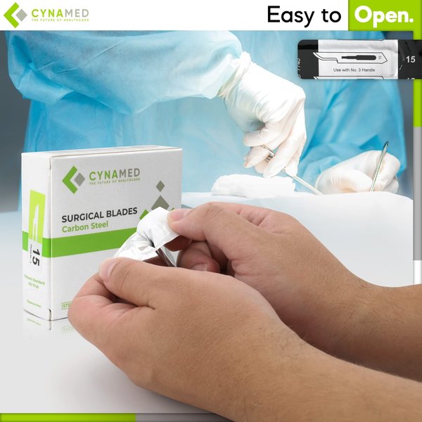 Lab Scalpel Blades, Size 15, Box of 100