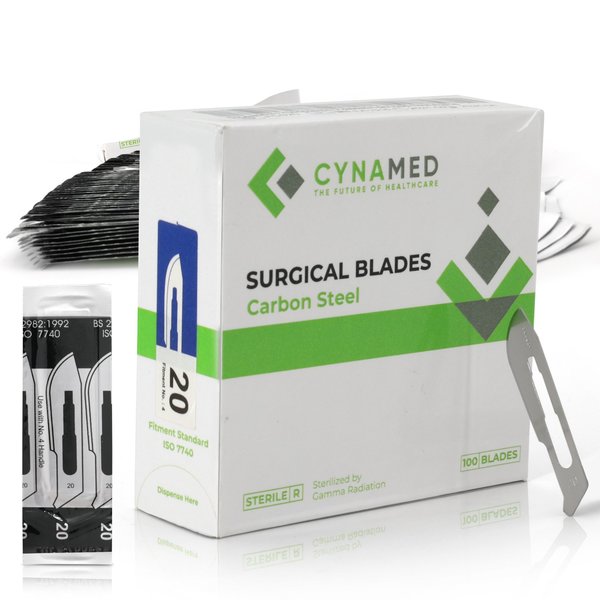 Lab Scalpel Blades, Size 20, Box of 100