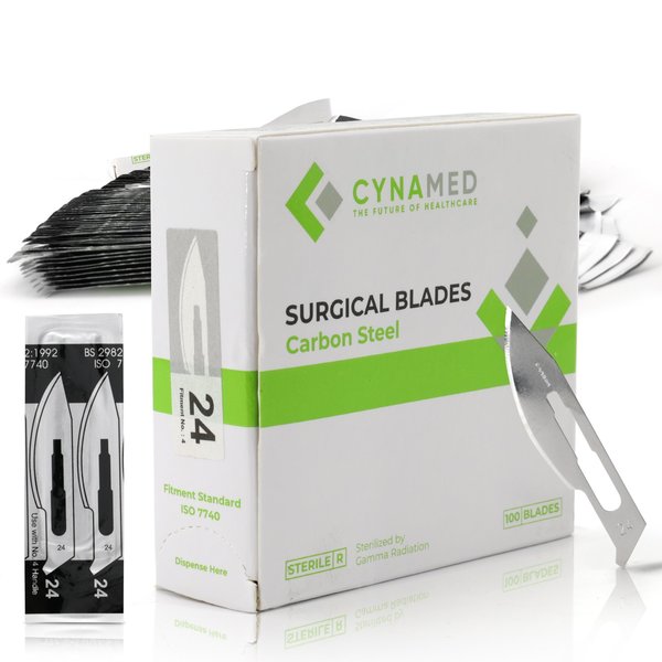 Lab Scalpel Blades, Size 24, Box of 100