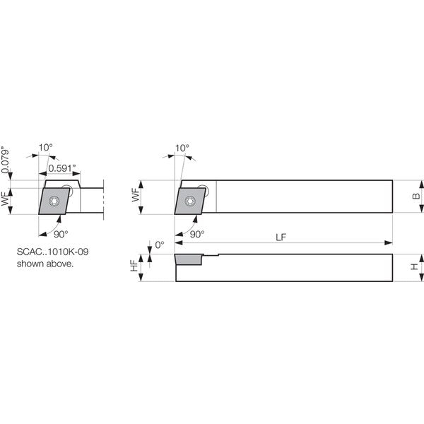 Turning Toolholder, SCACR 83D
