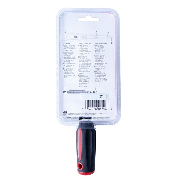 Insulated Screwdriver, Reversible Tip