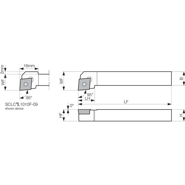 Turning Toolholder, SCLCR 2525M12