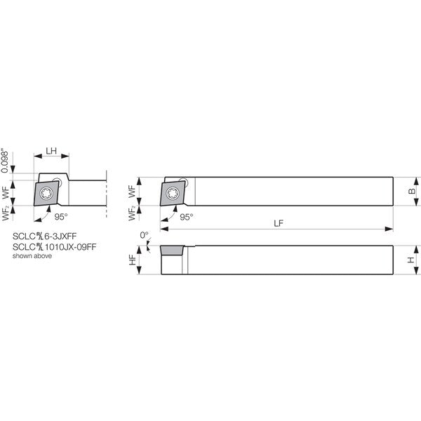 Turning Toolholder, SCLCR 0808F06FF