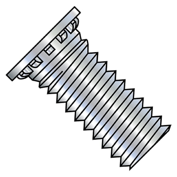Captive Panel Screw, #8-32 Thrd Sz, 3/8 in Lg, Flush, Zinc Plated Hardened Steel