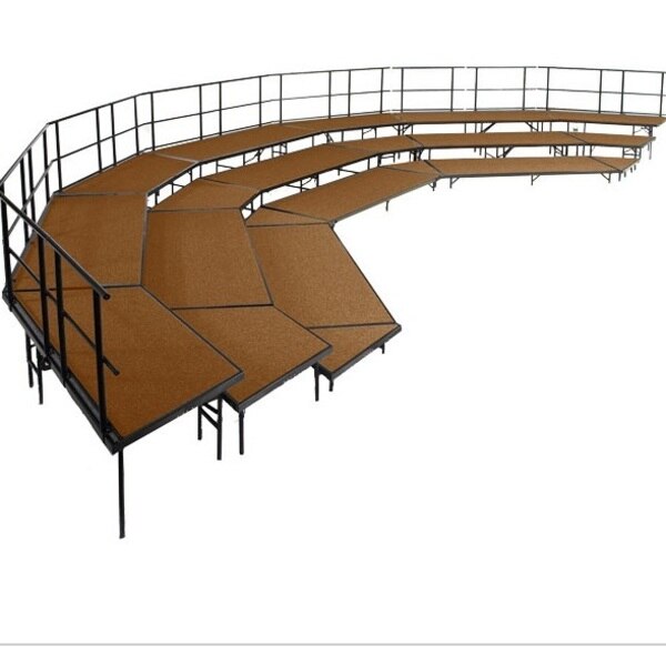 Seated Choral Riser Configuration, 3 Level, Hardboard Flooor