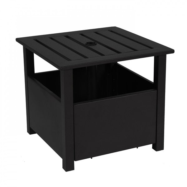 Patio Umbrella Side Table Base, Black Alu