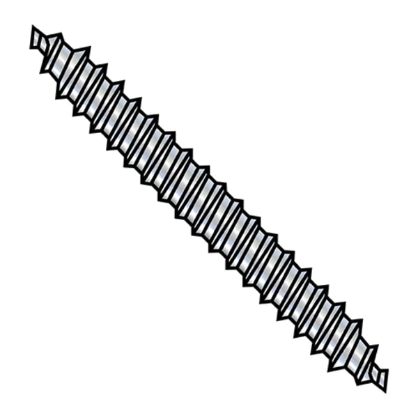 Fully Threaded Grooved Pins, 3/16X1 1/2 DOWEL S, PK5000, 3/16 x 1 1/2 in, Steel, Zinc Plated Finish