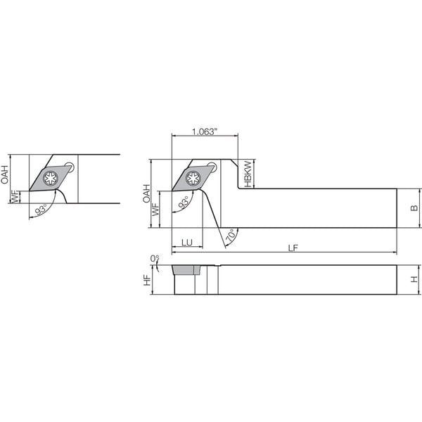 Turning Toolholder, SDJCR 1620JX11F15