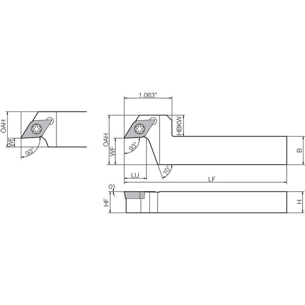 Turning Toolholder, SDJCR 1216JX11F05