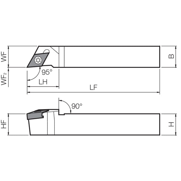 Turning Toolholder, SDLNR 1212F08FF