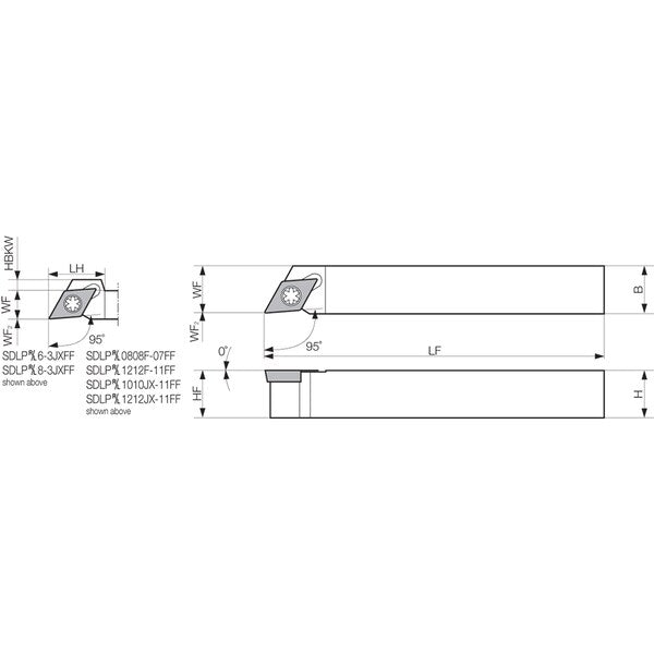Turning Toolholder, SDLPR 0808F07FF