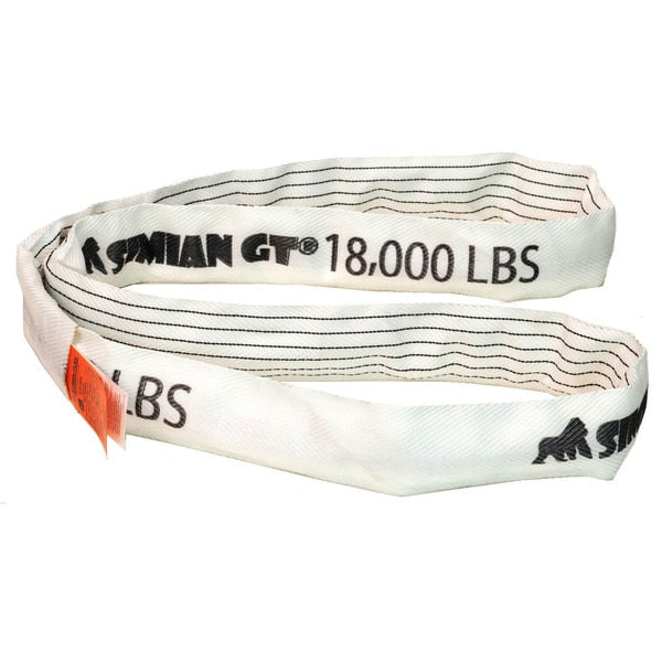 Round Sling, Endless, White, 4ft. L
