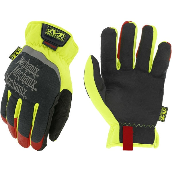 Hi-Vis Cut Resistant Gloves, A4 Cut Level, Uncoated, XL, 1 PR