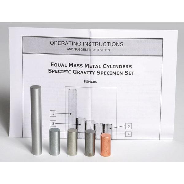 Equal Mass Metal Cylinders, Set Of 5