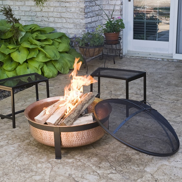 Hand Hammered Copper Fire Pit, 30