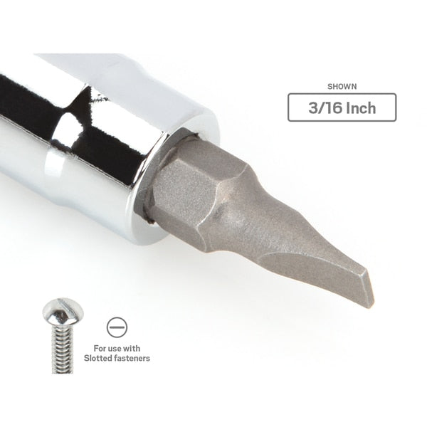 1/4 in Tip, Slotted Bit Socket 1/4 Inch Drive x 1/4, 1/4 in. Drive