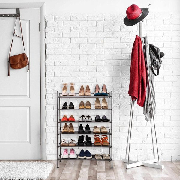 Shoe Rack, Resin Slatted, 3 Tier, Espresso