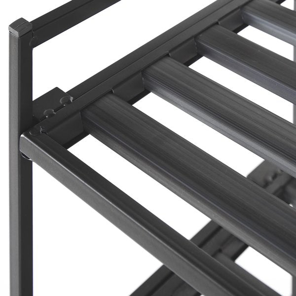 Shoe Rack, Resin Slatted, 3 Tier, Ash Gray