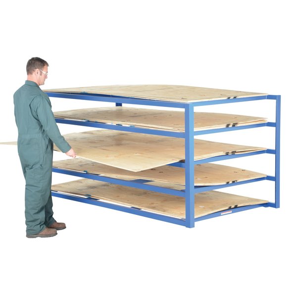 Starter Horizontal Sheet Storage Rack, 102 in D, 54 in W, 5 Shelves