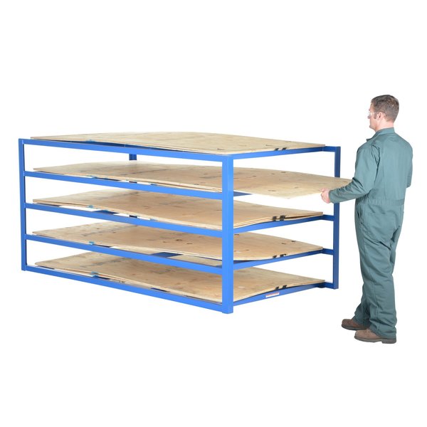 Starter Horizontal Sheet Storage Rack, 102 in D, 54 in W, 5 Shelves