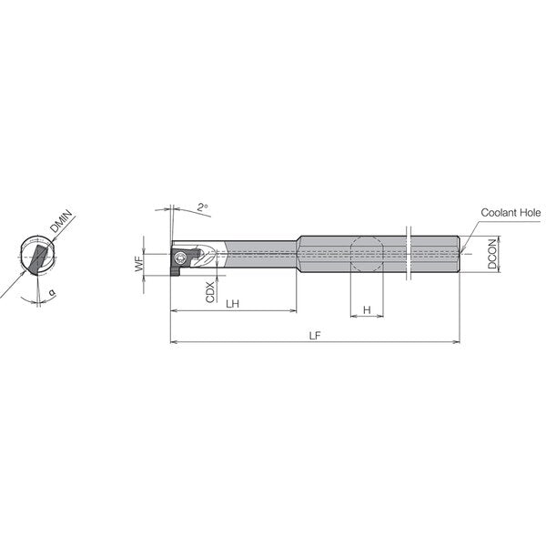 Internal Grooving Toolholder, SIGER 0808AWH