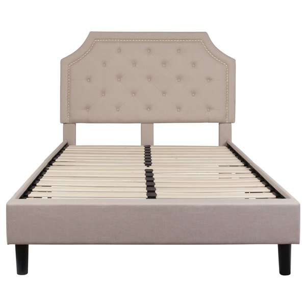 Brighton Full Platform Bed, Beige