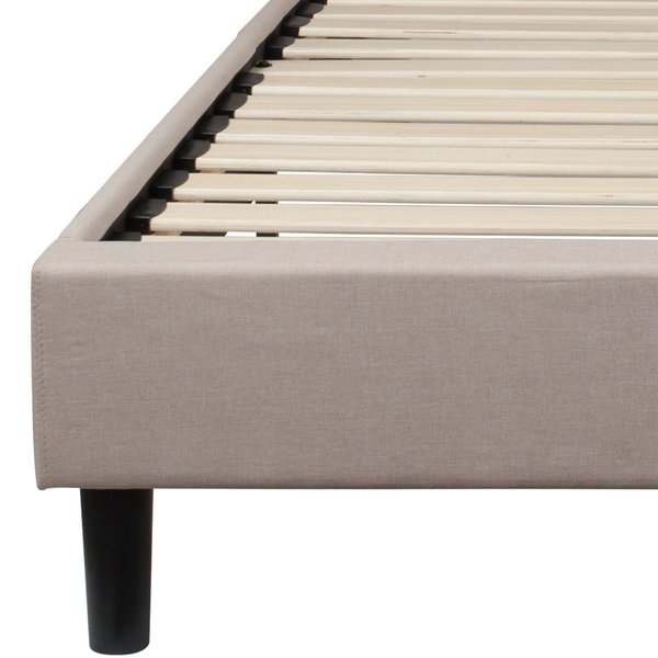 Brighton Full Platform Bed, Beige