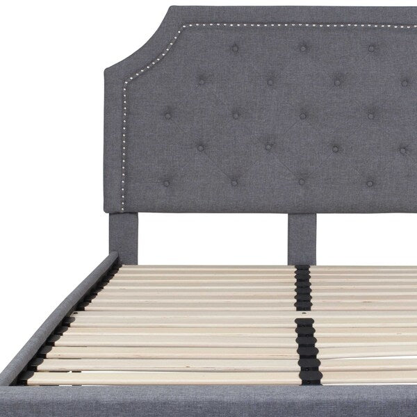 Brighton Full Platform Bed, Light Gray