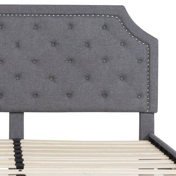 Brighton King Platform Bed, Light Gray