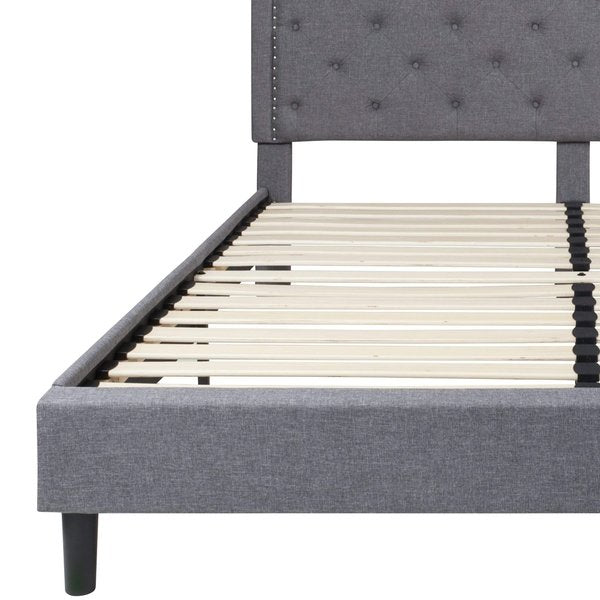Brighton King Platform Bed, Light Gray