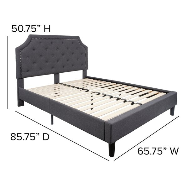 Brighton Queen Platform Bed, Dark Gray