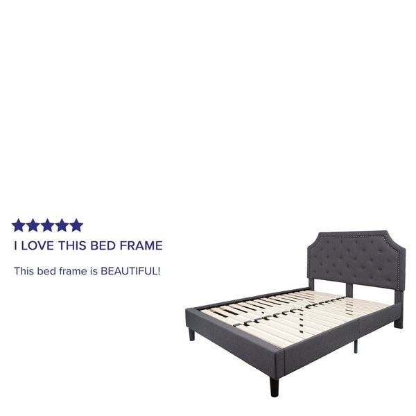 Brighton Queen Platform Bed, Dark Gray