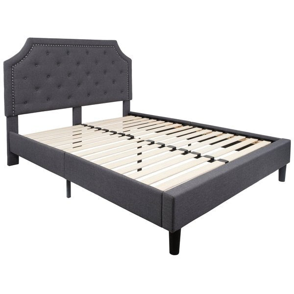 Brighton Queen Platform Bed, Dark Gray