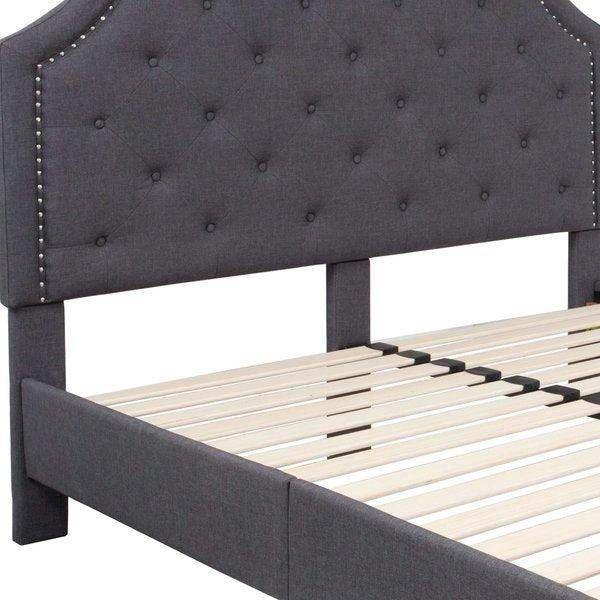 Brighton Queen Platform Bed, Dark Gray