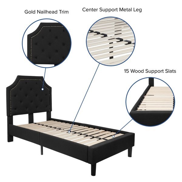 Brighton Twin Platform Bed, Black