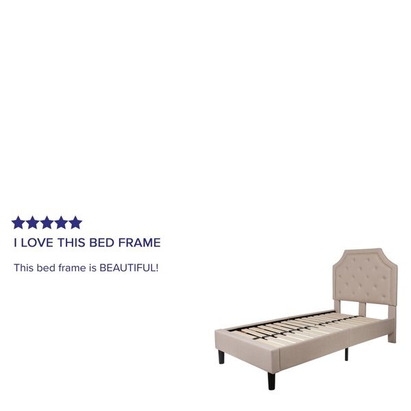 Brighton Twin Platform Bed, Beige