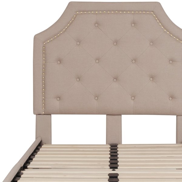 Brighton Twin Platform Bed, Beige