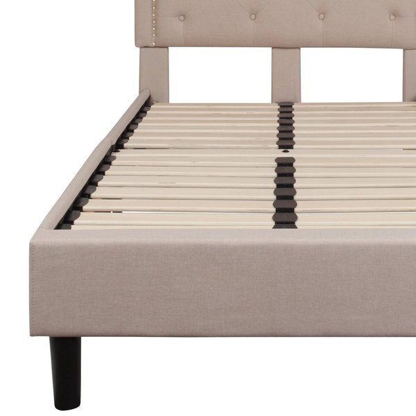 Brighton Twin Platform Bed, Beige