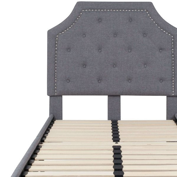 Brighton Twin Platform Bed, Light Gray