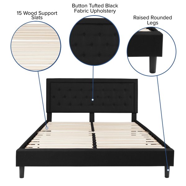 Roxbury King Platform Bed, Black