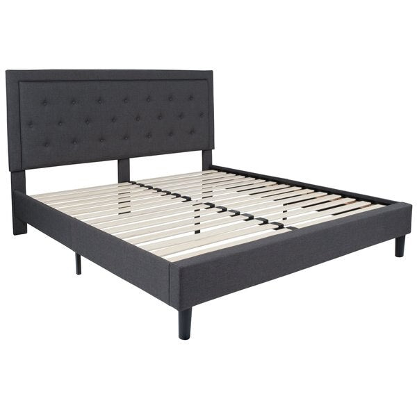 Roxbury King Platform Bed, Dark Gray