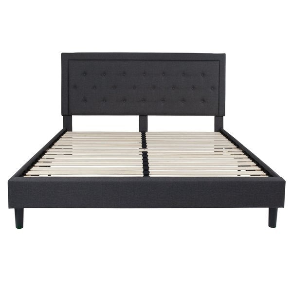 Roxbury King Platform Bed, Dark Gray