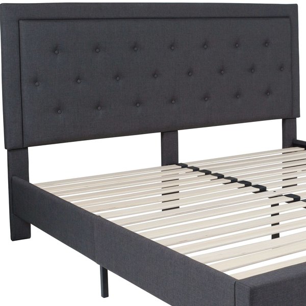 Roxbury King Platform Bed, Dark Gray
