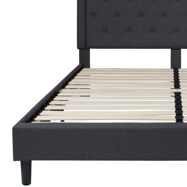 Roxbury King Platform Bed, Dark Gray