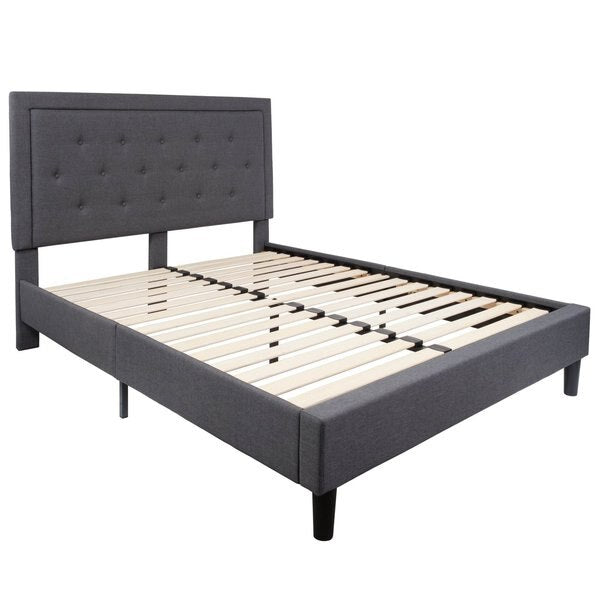 Roxbury Queen Platform Bed, Dark Gray