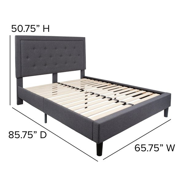 Roxbury Queen Platform Bed, Dark Gray