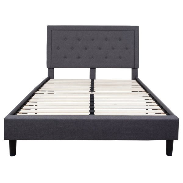 Roxbury Queen Platform Bed, Dark Gray